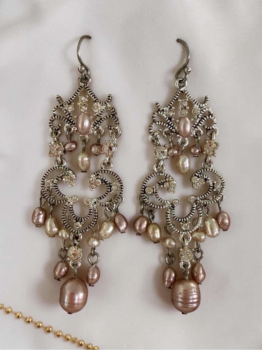 Elegant Pearl Chandelier Earrings